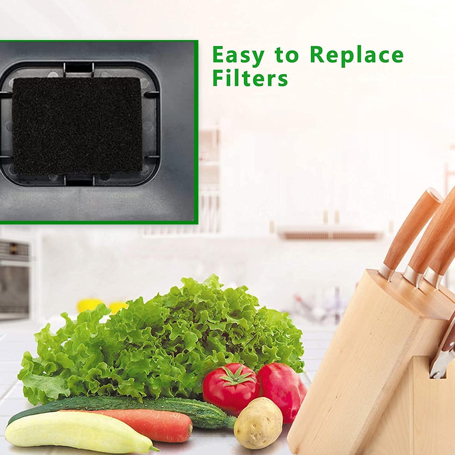 Ezebesta 7 Stücke Aktivkohlefilter für Küchenmüllkomposter Filter Abfallbehälter Geruchsfilter Kohlefilter Biomülleimer